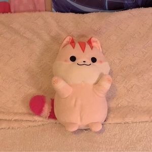pink striped stuffed animal